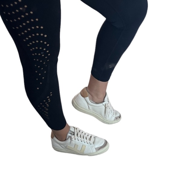 𝅺F- Flamingos Lite Coke White Vegan Distressed Initial Sneakers - Picture 7 of 12